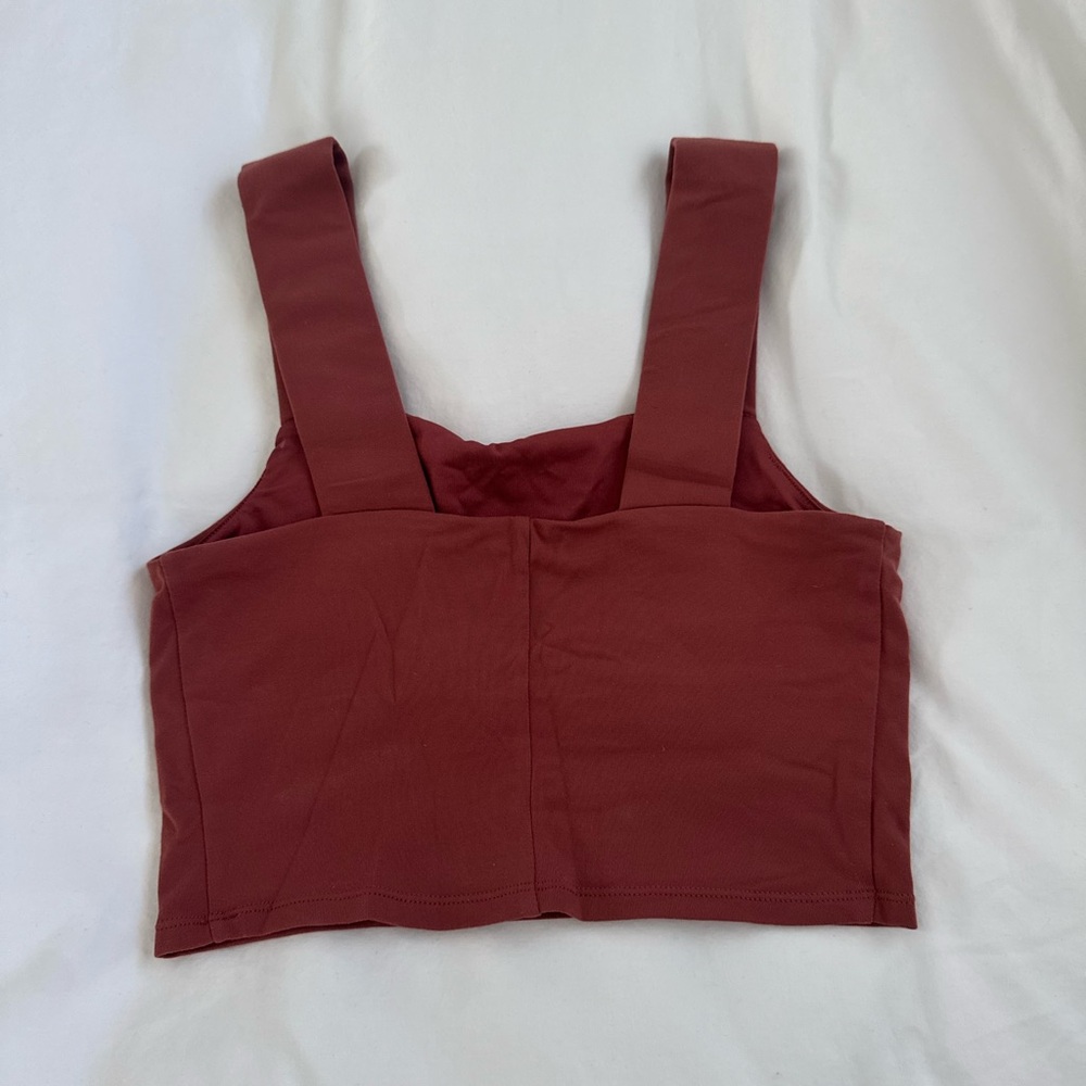 ALO Yoga Wine Red Square Neck Tank Top